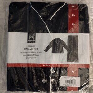 members mark black pajama set xlarge ladies nwt